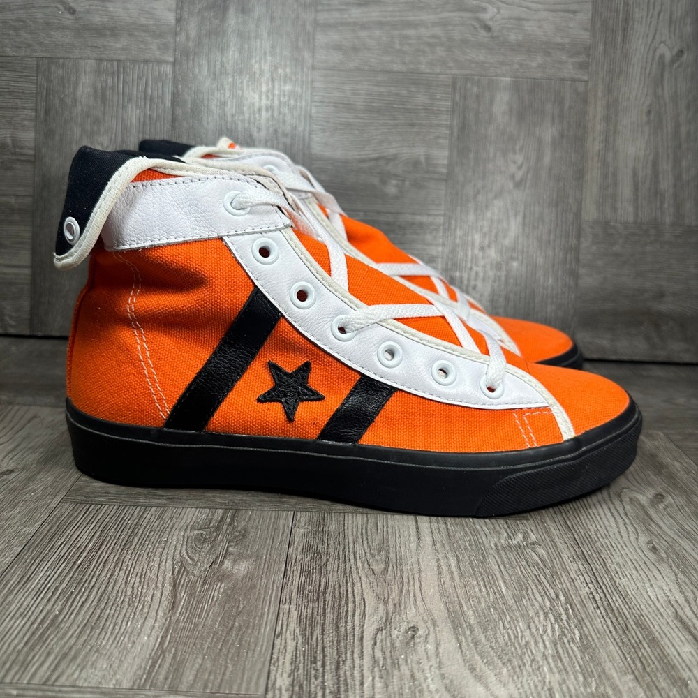 Converse Street Hockey Reissue Mens 8 Orange Black Canvas High Top NEW 1U238